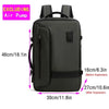 Backpack Man Travel Vacuum Compression with Electric Pump 17In Laptop Bag Waterproof Storage Expandable Fashion Casual Back Pack